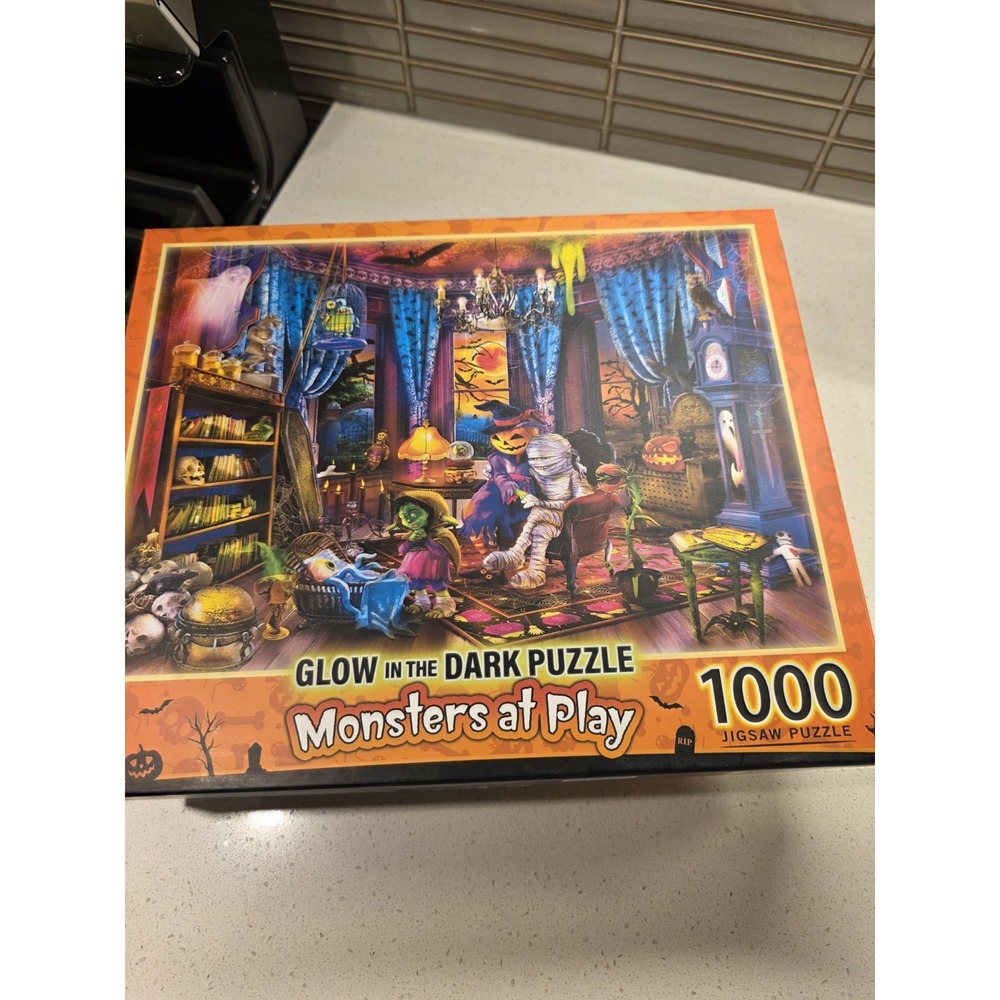 Masterpieces 1000 Pc Glow in the Dark Puzzle Monsters at Play Complete